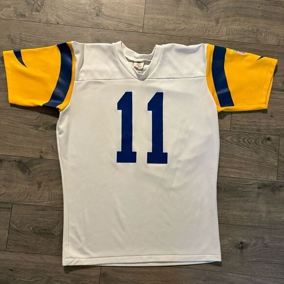 Jim Everett #11 LA Rams Vintage White Jersey by Russell Athletic Large 42-44‎ - Picture 1 of 5
